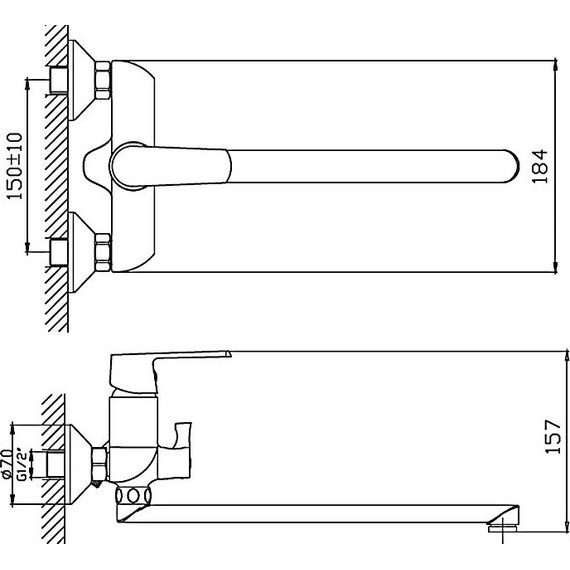Смеситель для ванны Haiba HB22804, белый фото 2