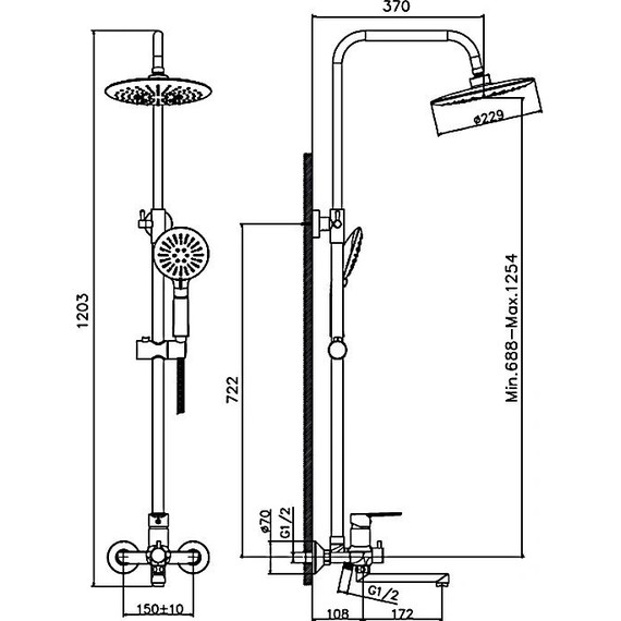 Душевая стойка Haiba HB24557-8, белый/хром - 5 Душевая стойка Haiba HB24557-8, белый/хром фото 5