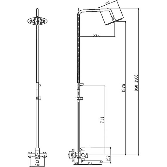 Душевая стойка Haiba HB24801, нержавеющая сталь - 6 Душевая стойка Haiba HB24801, нержавеющая сталь фото 6