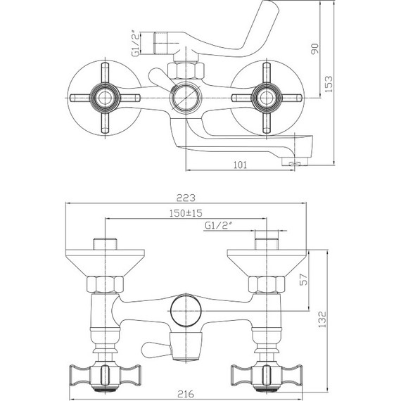 Смеситель для ванны Haiba HB3024 фото 2