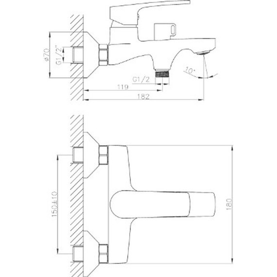 Смеситель для ванны Haiba HB60587 фото 2