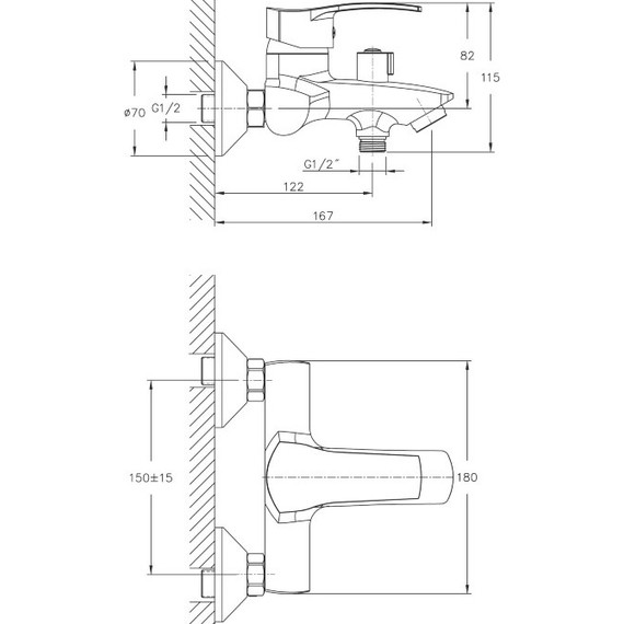 Смеситель для ванны Haiba HB6070 фото 2
