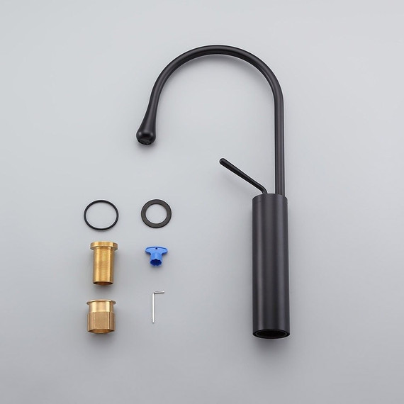 Смеситель для раковины высокий Bronze de Luxe Scandi 9015B, черный, Цвет производителя: чёрный - 2 Смеситель для раковины высокий Bronze de Luxe Scandi 9015B, черный, Цвет производителя: чёрный фото 2