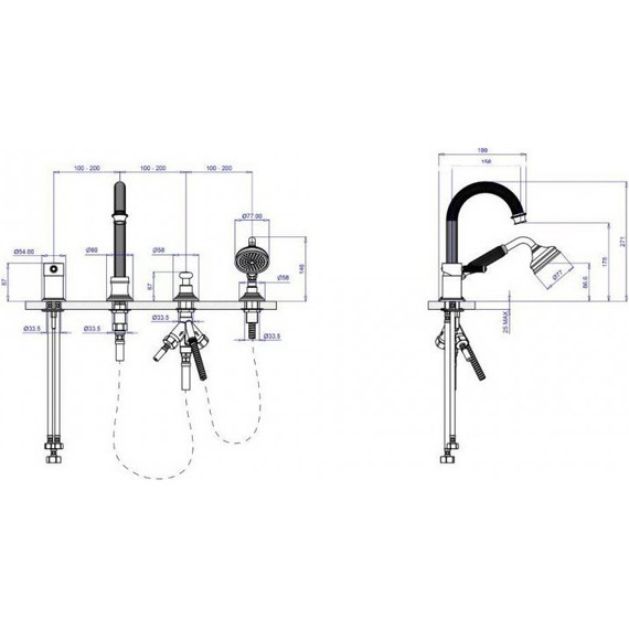 Смеситель для ванны Cezares APHRODITE-BVDM-01-Bi, Цвет производителя: хром - 2 Смеситель для ванны Cezares APHRODITE-BVDM-01-Bi, Цвет производителя: хром фото 2