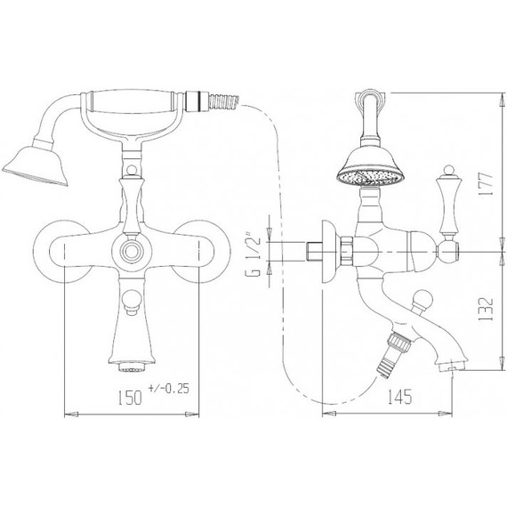 Смеситель для ванны Cezares ATLANTIS-NOSTALGIA-VD-01, Цвет производителя: хром фото 2