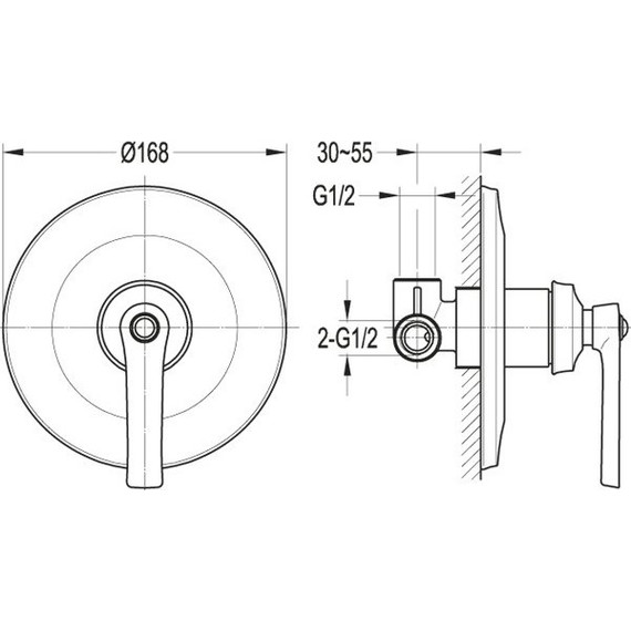 Смеситель для душа Cezares LIBERTY-F-DIM-01 фото 2