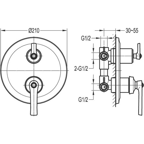 Смеситель для ванны Cezares LIBERTY-F-VDIM3-01 - 2 Смеситель для ванны Cezares LIBERTY-F-VDIM3-01 фото 2