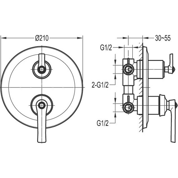 Смеситель для ванны с термостатом Cezares LIBERTY-F-VDIM3-T-01 - 2 Смеситель для ванны с термостатом Cezares LIBERTY-F-VDIM3-T-01 фото 2