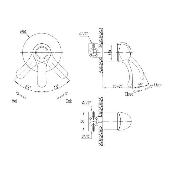 Смеситель для душа Cezares LIRA-C-DIM-02, бронза - 2 Смеситель для душа Cezares LIRA-C-DIM-02, бронза фото 2