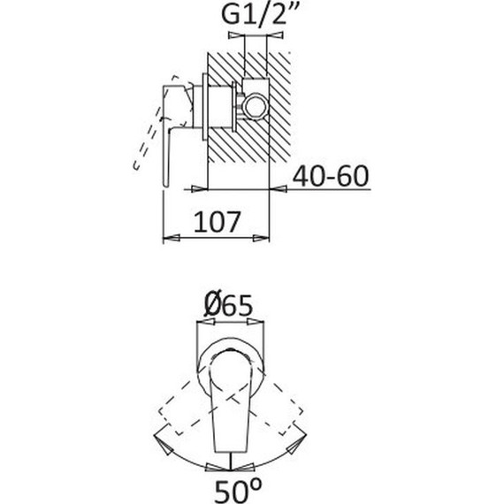 Смеситель для душа Cezares NAUTIC-DIM-01, Цвет производителя: хром - 2 Смеситель для душа Cezares NAUTIC-DIM-01, Цвет производителя: хром фото 2