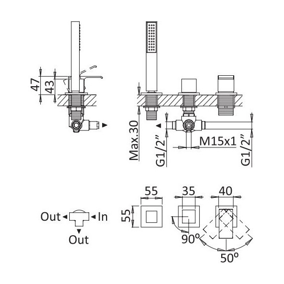 Смеситель для ванны Cezares PORTA-BVDM3-BIO, белый, Цвет производителя: белый - 2 Смеситель для ванны Cezares PORTA-BVDM3-BIO, белый, Цвет производителя: белый фото 2