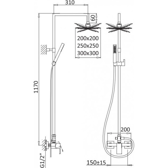 Душевая стойка Cezares PORTA-CD-01, Цвет производителя: хром фото 2