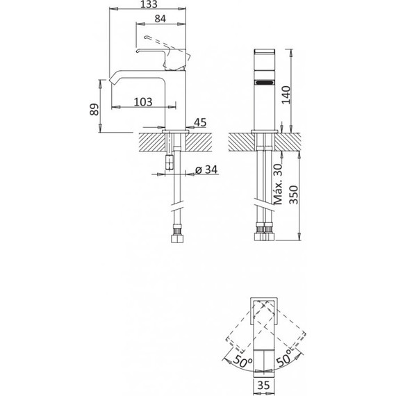 Смеситель для раковины Cezares PORTA-LS1-NOP, черный, Цвет производителя: чёрный - 2 Смеситель для раковины Cezares PORTA-LS1-NOP, черный, Цвет производителя: чёрный фото 2