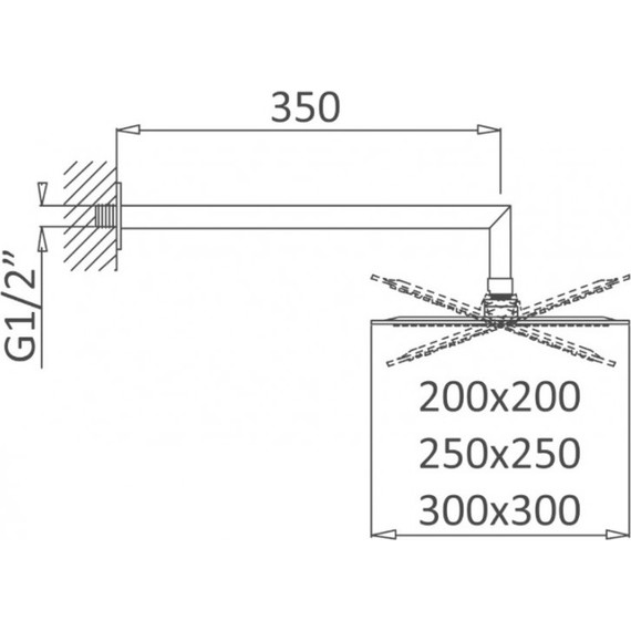 Верхний душ Cezares PORTA-TDDQ-30-NOP 300х300 мм, черный фото 2