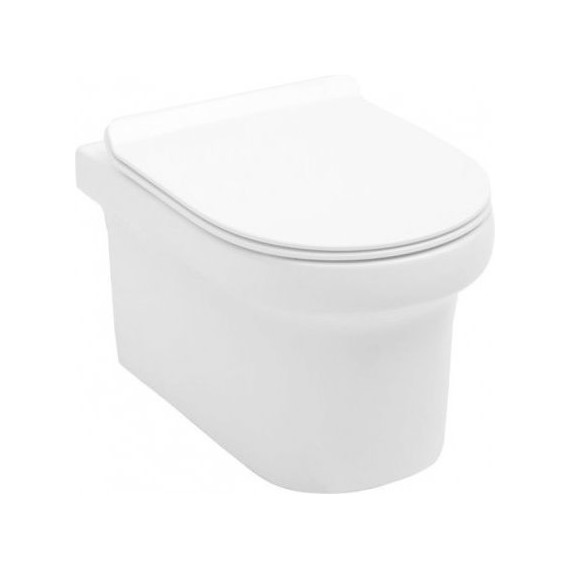 Унитаз подвесной Aquanet Rimless Nova-W BL-101N-WHT 211914 с тонкой крышкой микролифт фото 