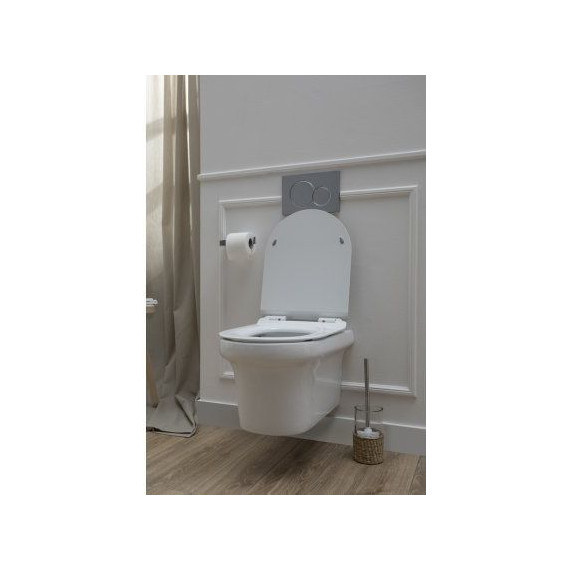 Унитаз подвесной Aquanet Rimless Nova-W BL-101N-WHT 211914 с тонкой крышкой микролифт фото 12