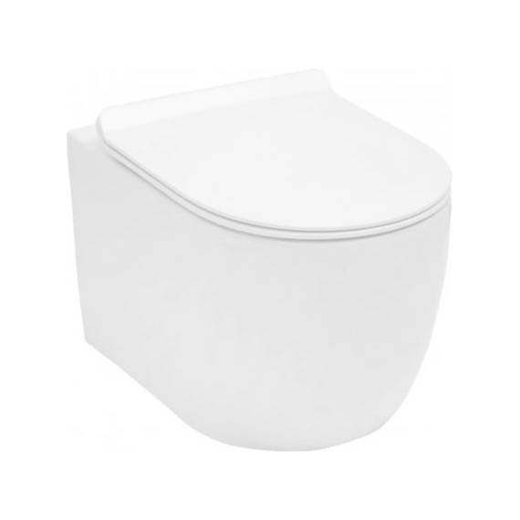 Унитаз подвесной Aquanet Rimless Cetus-W BL-102N-WHT 211908 с тонкой крышкой микролифт, Цвет производителя: белый фото 