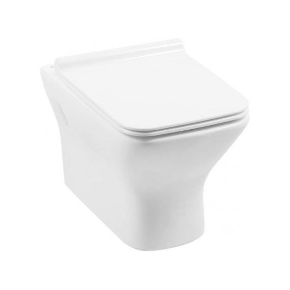 Унитаз подвесной Aquanet Rimless Cube-W CL-12248D 210761 с тонкой крышкой микролифт фото 