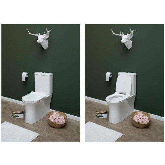 Унитаз-компакт безободковый Aquanet Rimless Roll-C CL-12249B 210764 с тонкой крышкой микролифт фото 4