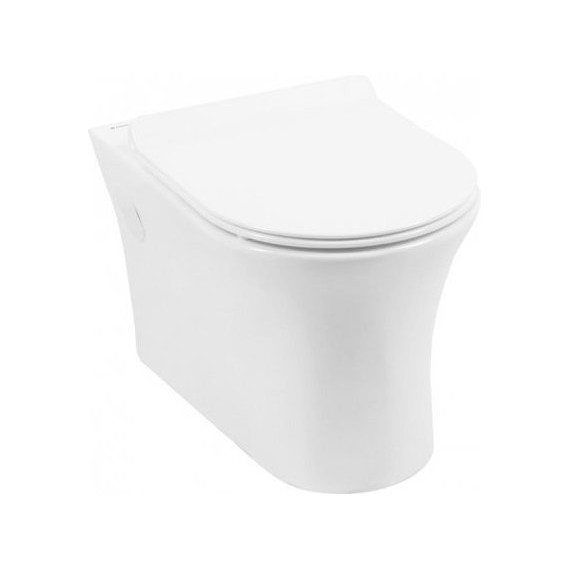 Унитаз подвесной Aquanet Rimless Roll-W CL-12249D 210766 с тонкой крышкой микролифт фото 