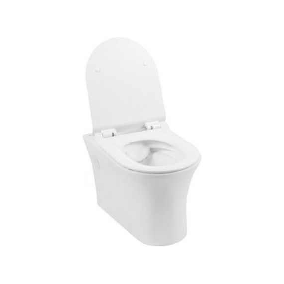 Унитаз подвесной Aquanet Rimless Roll-W CL-12249D 210766 с тонкой крышкой микролифт фото 2