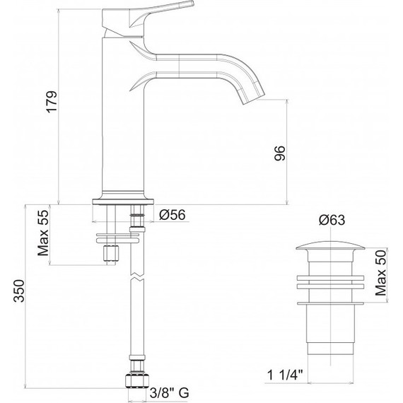 Смеситель для раковины Cezares FUSION-LSM1-CNE - 2 Смеситель для раковины Cezares FUSION-LSM1-CNE фото 2