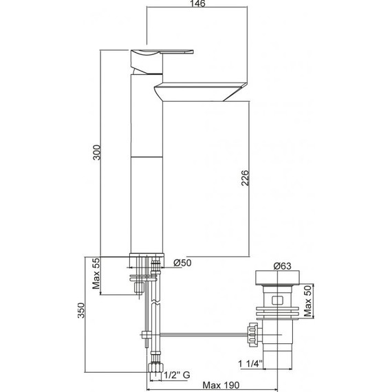 Смеситель для раковины высокий Cezares GARDA-LC11-01-Cr - 2 Смеситель для раковины высокий Cezares GARDA-LC11-01-Cr фото 2