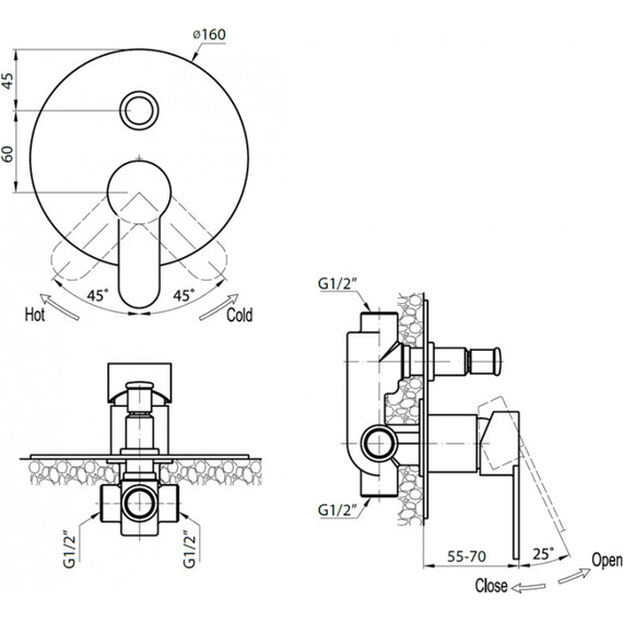 Смеситель для ванны Cezares LACONICO-C-VDI-01 фото 2