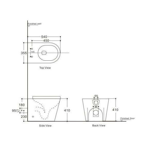 Унитаз приставной безободковый Aquanet Rimless Tavr 2.0 F LX-1908 243544 с тонкой крышкой микролифт фото 7