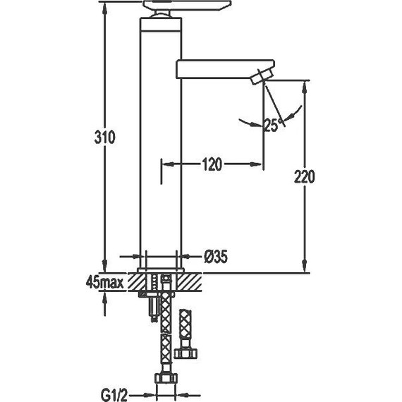 Смеситель для раковины высокий Cezares SIESTA-F-LC-01-W0 фото 2