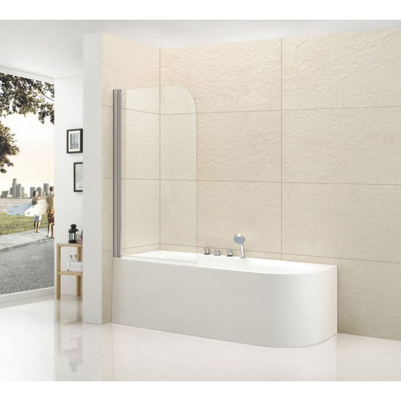 Шторка для ванны Cezares 80 см ECO-O-V-1-80/140-P-Cr-L, хром/матовое фото 