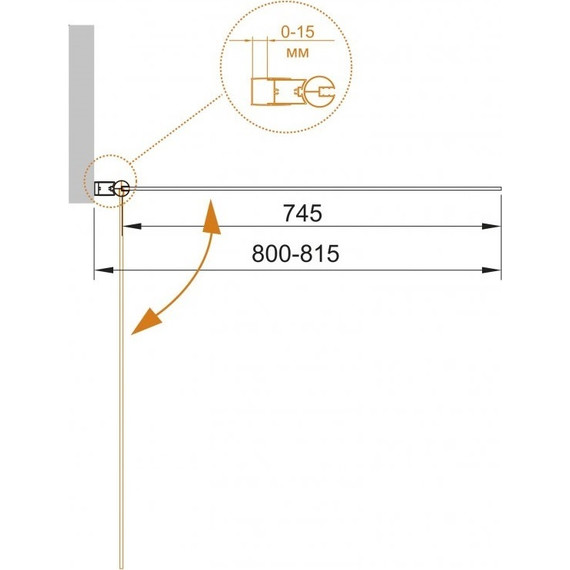 Шторка для ванны Cezares 80 см ECO-O-V-1-80/140-C-Cr, хром/прозрачное - 2 Шторка для ванны Cezares 80 см ECO-O-V-1-80/140-C-Cr, хром/прозрачное фото 2