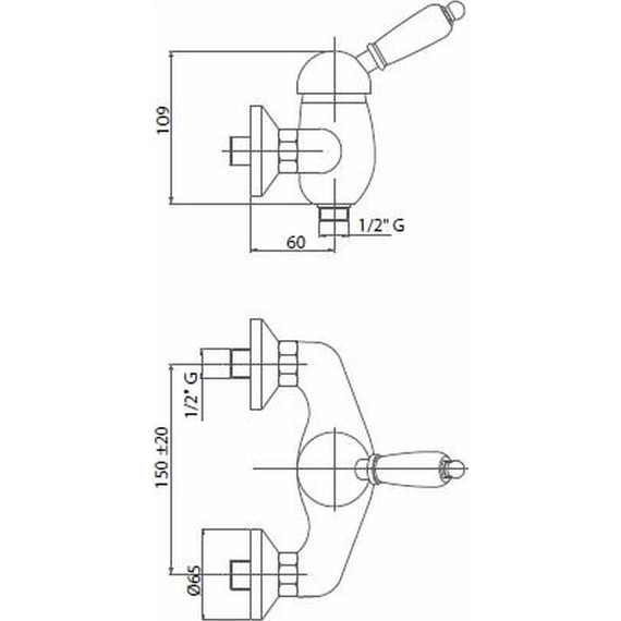 Смеситель для душа Cezares GIUBILEO-DM-02, бронза, Цвет производителя: бронза фото 2