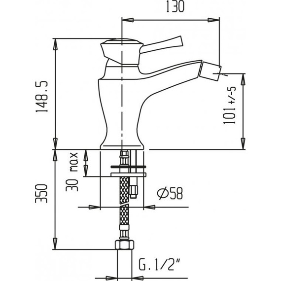 Смеситель для биде Cezares GIUBILEO-BSM1-01, Цвет производителя: хром фото 2