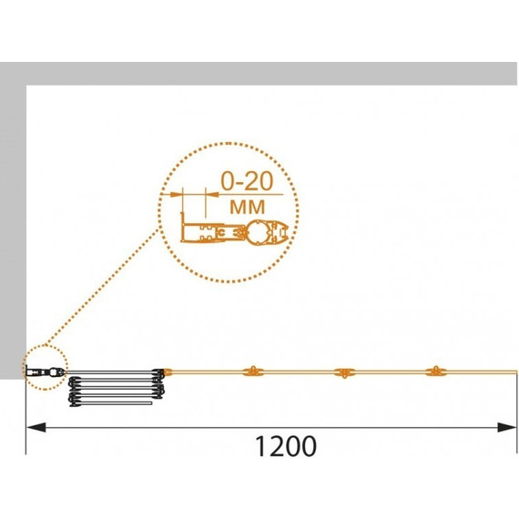 Шторка для ванны Cezares 120 см PRATICO-V-5-120/140-C-Cr, хром/прозрачное фото 5