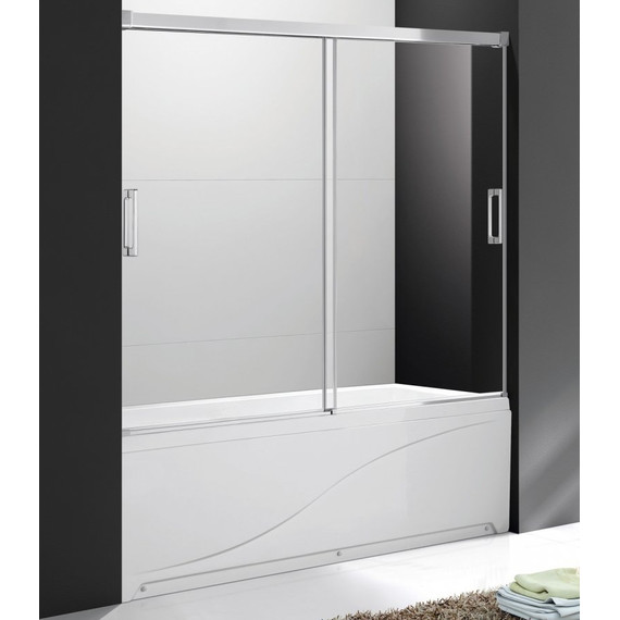 Шторка для ванны Cezares 160 см TANDEM-SOFT-VF-2-160/145-P-Cr, хром/матовое фото 