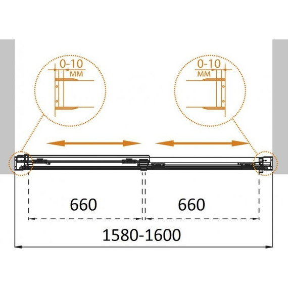Шторка для ванны Cezares 160 см TANDEM-SOFT-VF-2-160/145-P-Cr, хром/матовое - 7 Шторка для ванны Cezares 160 см TANDEM-SOFT-VF-2-160/145-P-Cr, хром/матовое фото 7