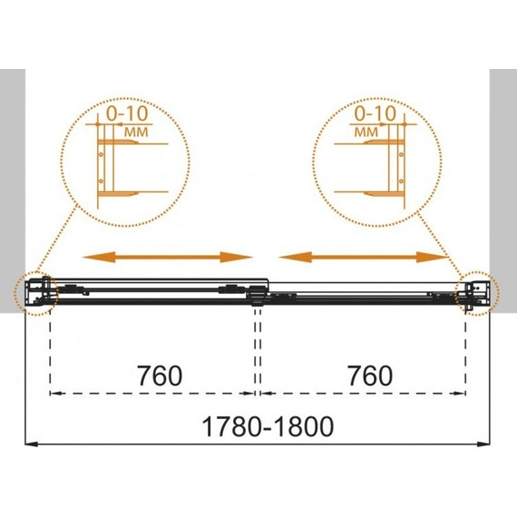 Шторка для ванны Cezares 180 см TANDEM-SOFT-VF-2-180/145-P-Cr, хром/матовое - 7 Шторка для ванны Cezares 180 см TANDEM-SOFT-VF-2-180/145-P-Cr, хром/матовое фото 7