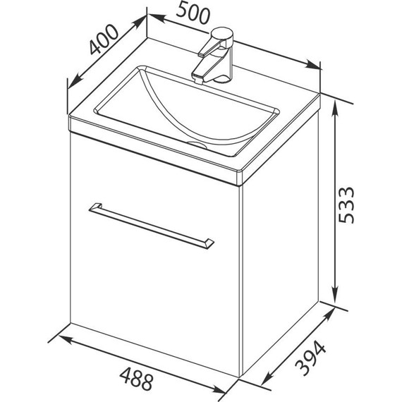 Тумба подвесная с раковиной Aquanet Порто 50 см 195729, белый - 14 Тумба подвесная с раковиной Aquanet Порто 50 см 195729, белый фото 14