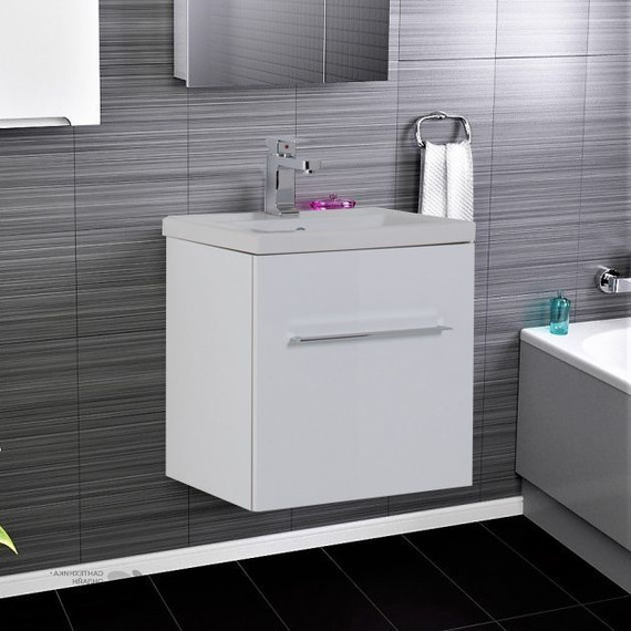 Тумба подвесная с раковиной Aquanet Порто 50 см 195729, белый - 11 Тумба подвесная с раковиной Aquanet Порто 50 см 195729, белый фото 11