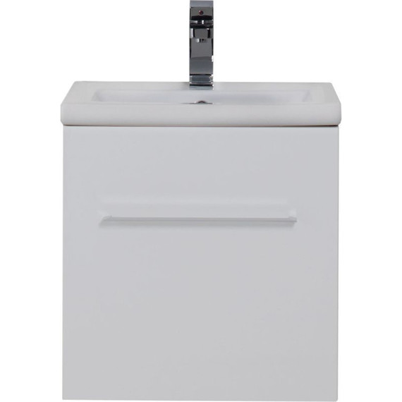 Тумба подвесная с раковиной Aquanet Порто 50 см 195729, белый - 4 Тумба подвесная с раковиной Aquanet Порто 50 см 195729, белый фото 4