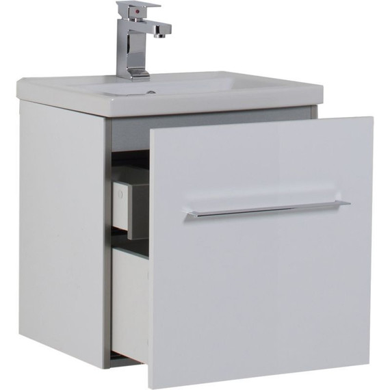 Тумба подвесная с раковиной Aquanet Порто 50 см 195729, белый - 6 Тумба подвесная с раковиной Aquanet Порто 50 см 195729, белый фото 6