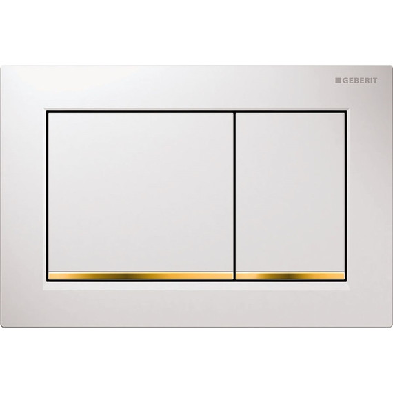 Кнопка смыва Geberit Omega 30 115.080.KK.1, белый/золото фото 