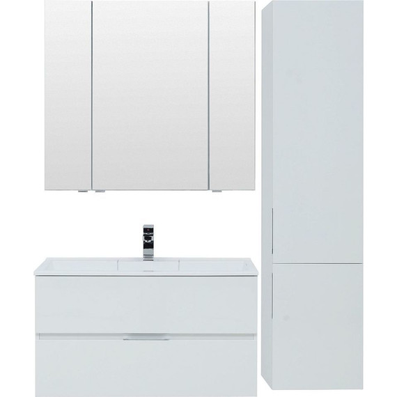 Тумба подвесная с раковиной Aquanet Алвита 100 см 235341, белый фото 6