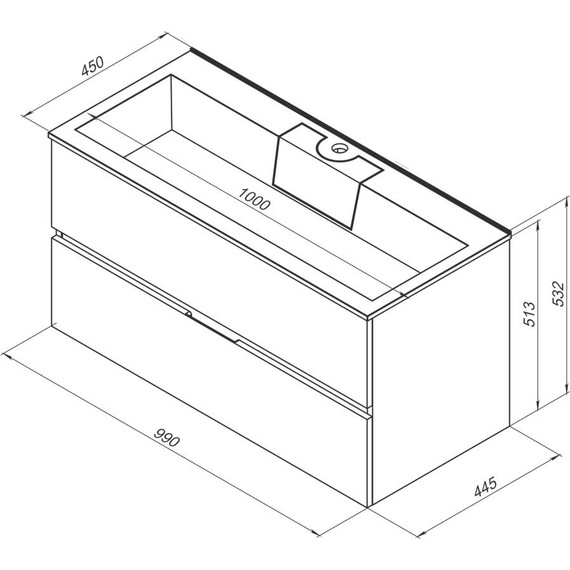 Тумба подвесная с раковиной Aquanet Алвита 100 см 235341, белый фото 8