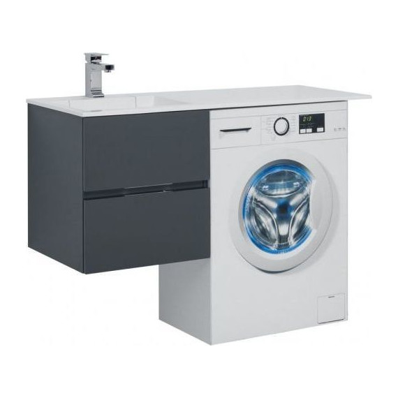 Тумба подвесная с раковиной-столешницей Aquanet Алвита 120 см 243662 L, серый антрацит - 2 Тумба подвесная с раковиной-столешницей Aquanet Алвита 120 см 243662 L, серый антрацит фото 2