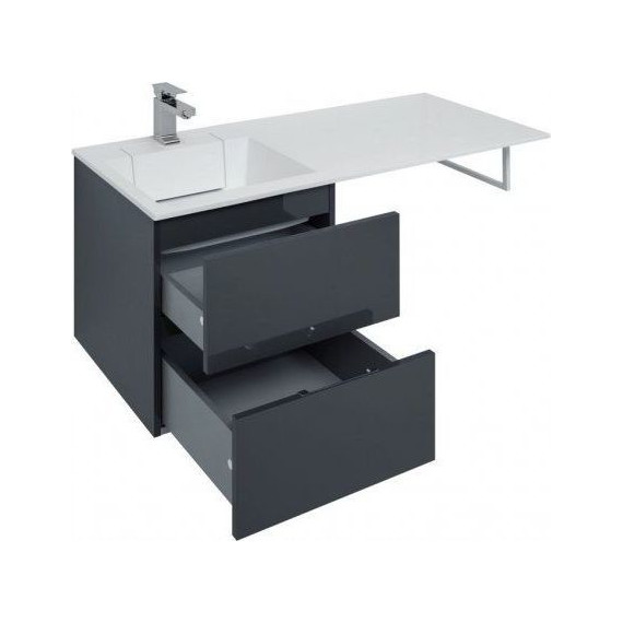 Тумба подвесная с раковиной-столешницей Aquanet Алвита 120 см 243662 L, серый антрацит - 11 Тумба подвесная с раковиной-столешницей Aquanet Алвита 120 см 243662 L, серый антрацит фото 11