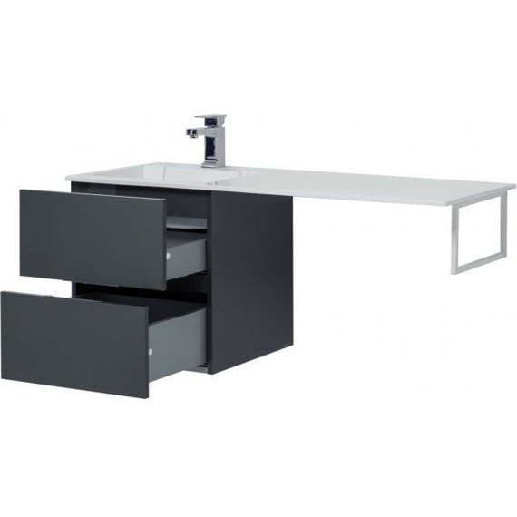 Тумба подвесная с раковиной-столешницей Aquanet Алвита 120 см 243662 L, серый антрацит - 12 Тумба подвесная с раковиной-столешницей Aquanet Алвита 120 см 243662 L, серый антрацит фото 12
