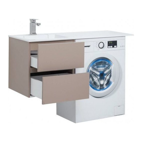 Тумба подвесная с раковиной-столешницей Aquanet Алвита 120 см 243661 L, капучино - 3 Тумба подвесная с раковиной-столешницей Aquanet Алвита 120 см 243661 L, капучино фото 3