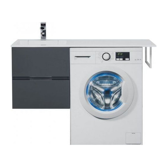 Тумба подвесная с раковиной-столешницей Aquanet Алвита 120 см 243662 L, серый антрацит - 4 Тумба подвесная с раковиной-столешницей Aquanet Алвита 120 см 243662 L, серый антрацит фото 4